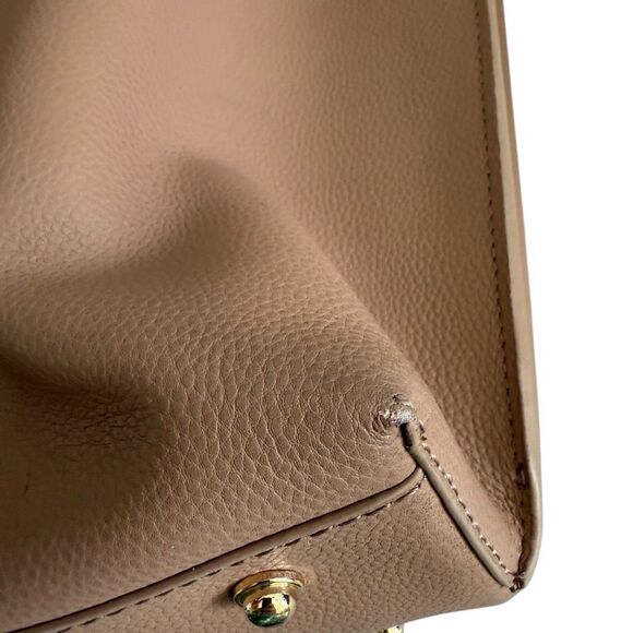 Quince Italian Leather Triple Compartment Shopper Tote- Cappuccino - Picture 6 of 13